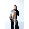 Велика коричнева кашемірова хустка косинка в клітину CASHMERE